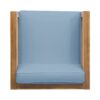 Outdoor Club Chair, Acacia Wood Patio Chair With Fabric Cushion For Backyard, Poolside, Garden Or Porch - Pecan / Blue - Image 7