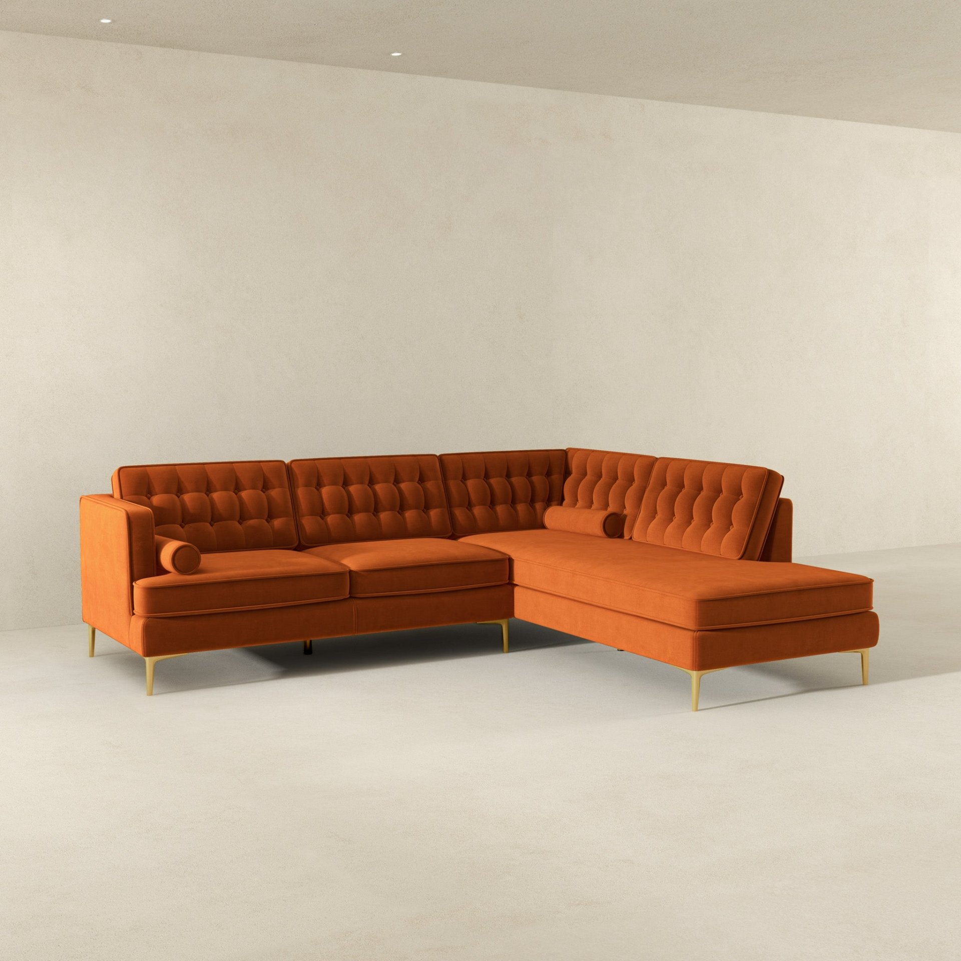 Brooke - Sectional Sofa Right Facing - Orange - Image 6