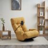 Adjustable Swivel Lounge Chair With 360 Degree Rotating Seat And Headrest Support, Leisure Chair Deck Chair Game Chair For Living Room - Yellow - Image 16