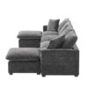 Modern U-Shape Modular Sofa, 6 Seat Chenille Sectional Couch Set With 2 Pillows Included, Freely Combinable Indoor Funiture - Black / Gray - Image 6