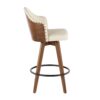 Ahoy - Mid-Century Counter Stool - Walnut / Cream - Image 2