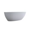 Solid Surface Matte Tub, Freestanding Solid Surface Resin Stone Bathtub, Solid Surface Matte White Soaking Tub, Free Standing Tub With Overflow And Pop-Up Drain - Matte White - Image 9
