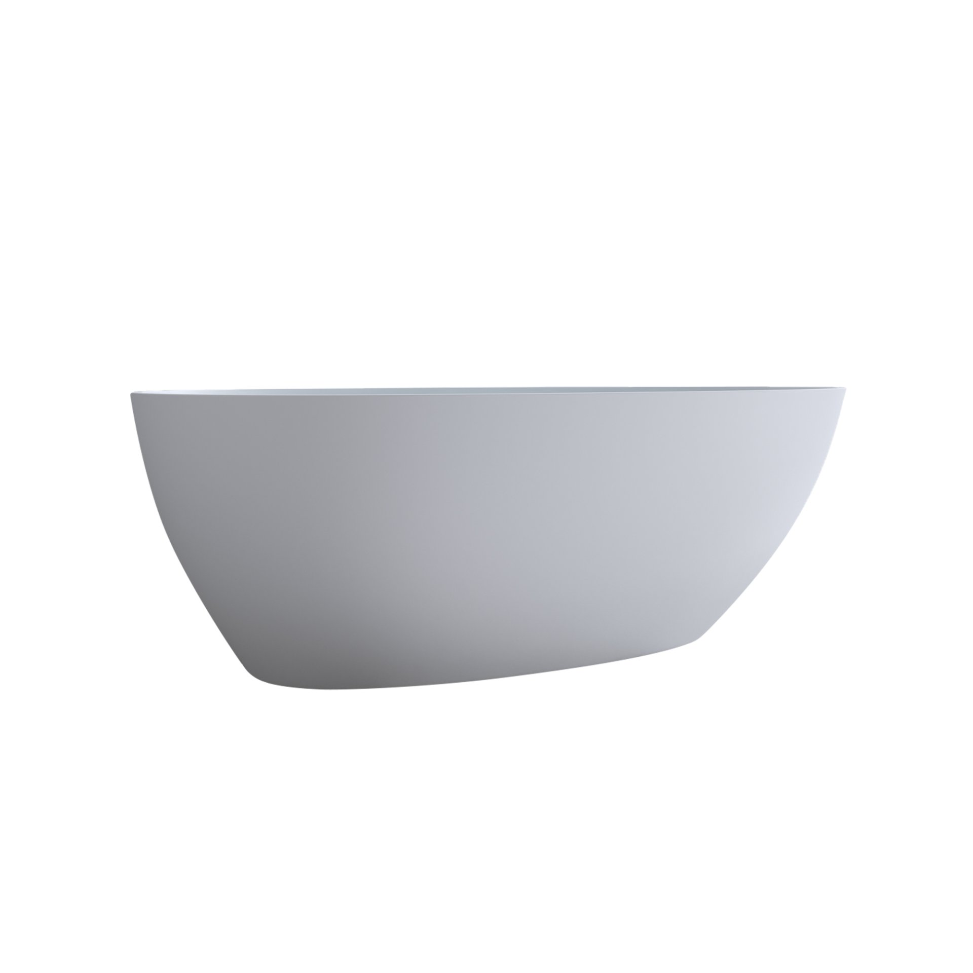 Solid Surface Matte Tub, Freestanding Solid Surface Resin Stone Bathtub, Solid Surface Matte White Soaking Tub, Free Standing Tub With Overflow And Pop-Up Drain - Matte White - Image 9