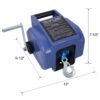 Reversible 12V Electric Trailer Winch For Boats Up To 6000 Lbs With Synthetic Rope And Extra Pulley Hook - Blue - Image 3