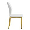 Luxury Simple Chair (Set of 4) Material High Resilience Dining Chair - White / Gold - Image 9
