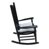 Elegant Wooden Porch Rocker Chair, Comfortable Wide Seat - Black - Image 5