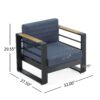 Giovanna - Club Chair With Aluminum Frame And Water Resistant Cushions - Blue - Image 3