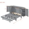 Full Murphy Bed With Hidden Storage & Modern Woven Design - Gray - Image 17
