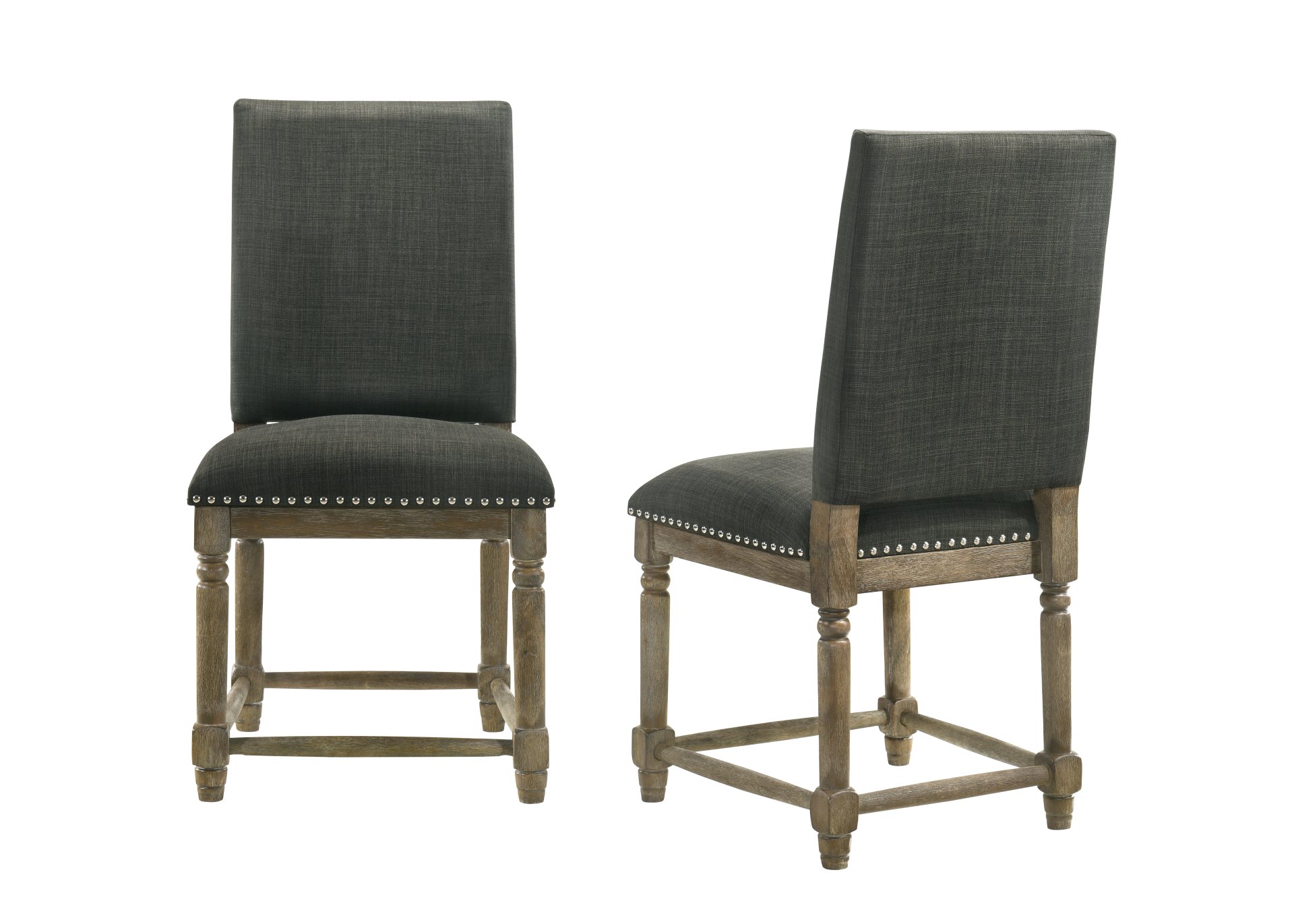 Everton - Fabric Dining Chair With Nailhead Trim (Set of 2) - Gray - Image 2
