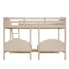 Full Over Twin & Twin Triple Bunk Bed With Drawers And Guardrails - Beige - Image 3