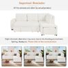 Sectional Sofa Pull Out Sofa Bed L - Shaped Sofa With Movable Ottoman And Stool, Large Storage Space, A Cup Holder, And 2 USB Ports For Living Room - Creamy White - Image 8