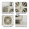 Modern Retro Sideboard Buffet Storage Cabinet With Adjustable Shelves And Tempered Glass Doors - Cream Color - Image 7