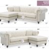 Nola - Sofa Chaise - Ivory - Image 6