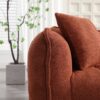 Soft Beanbag Chair With High Resilience Foam Core For Two People, The Comfortable Square Recliner Sofa Is Ideal For Family Members And Friends Engaged In Games, Reading, Watching TV - Red / Brown - Image 9