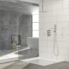 Dual Shower Head Ceiling Mount Square Rain Shower System With Adjustable Flow - Chrome - Image 4