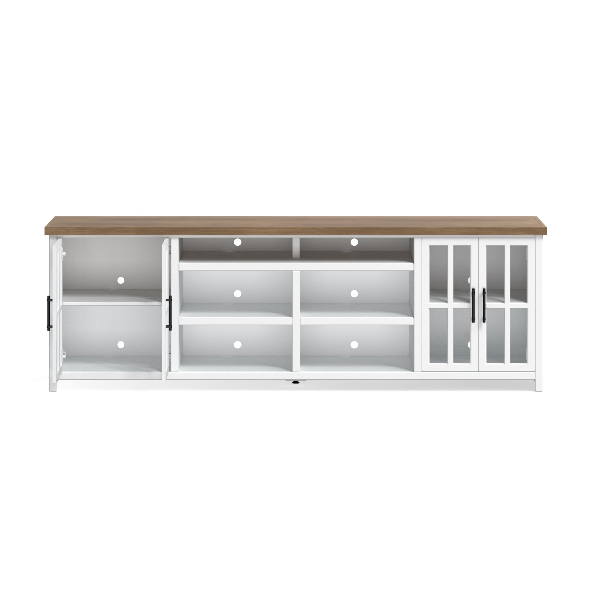 Hampton - TV Stand Console For TVs Up To 100" - Jasmine Whitewash / Barnwood - Image 7