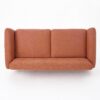 Mid Century Modern Loveseat Sofa With Button Tufted Backrest - Burnt Orange - Image 9