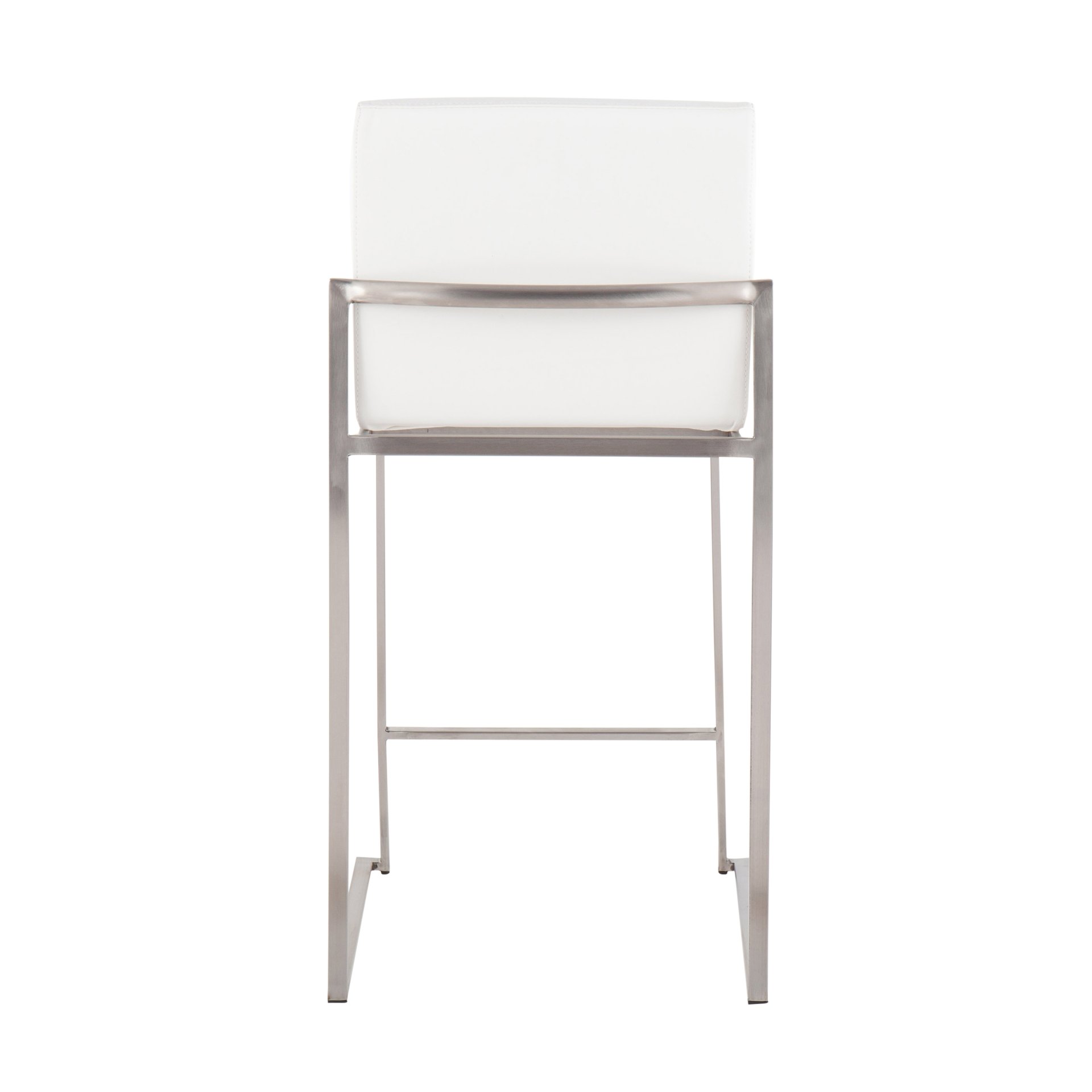 Fuji - Contemporary High Back Counter Stool (Set of 3) - White - Image 5