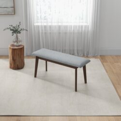 Carlos-Upholstered Bench - Gray