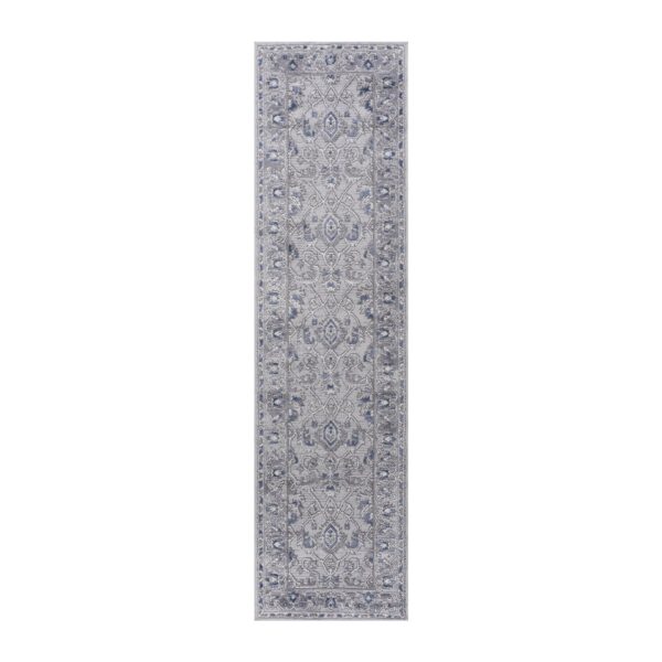 Marfi - 2' X 8' Oriental Runner Rug - Gray / Blue