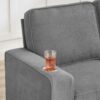 Modern Snowfleece Fabric 3 Seater Sofa With Cup Holders - Gray - Image 7