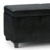 Avalon - Extra Large Storage Ottoman Bench - Midnight Black - Image 4