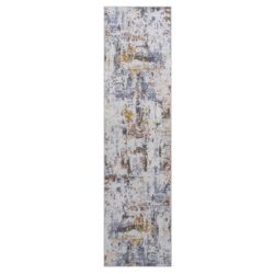 Payas - 2' X 8' Abstract Runner Rug - Ivory / Blue