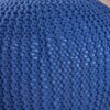 Bordeaux - Knitted Cotton Round Pouf Ottoman, Versatile Floor Cushion, Cotton Material - Navy Blue - Image 4