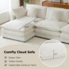 Modern Sofa Modular Sofa Couch Upholstered Corduroy, L Shape Sectional Sofa With Side Storage Pockets For Living Room - Beige - Image 15