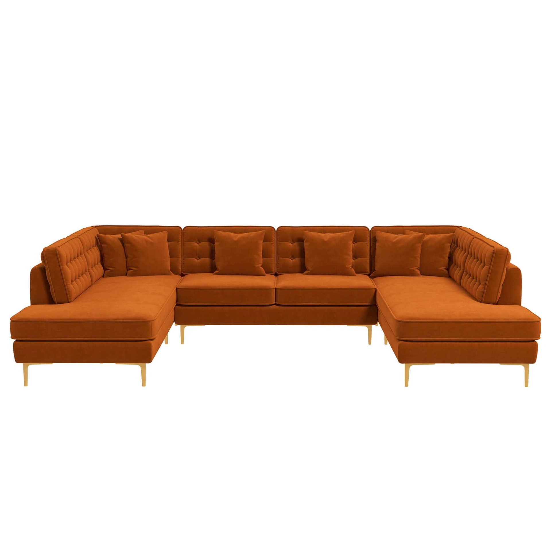 Brooke - U Shape Corner Sofa - Orange - Image 5