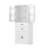 Elegant Multi Functional Storage Cabinet With Slide Rail Drawers, Adjustable Shelves - White - Image 14