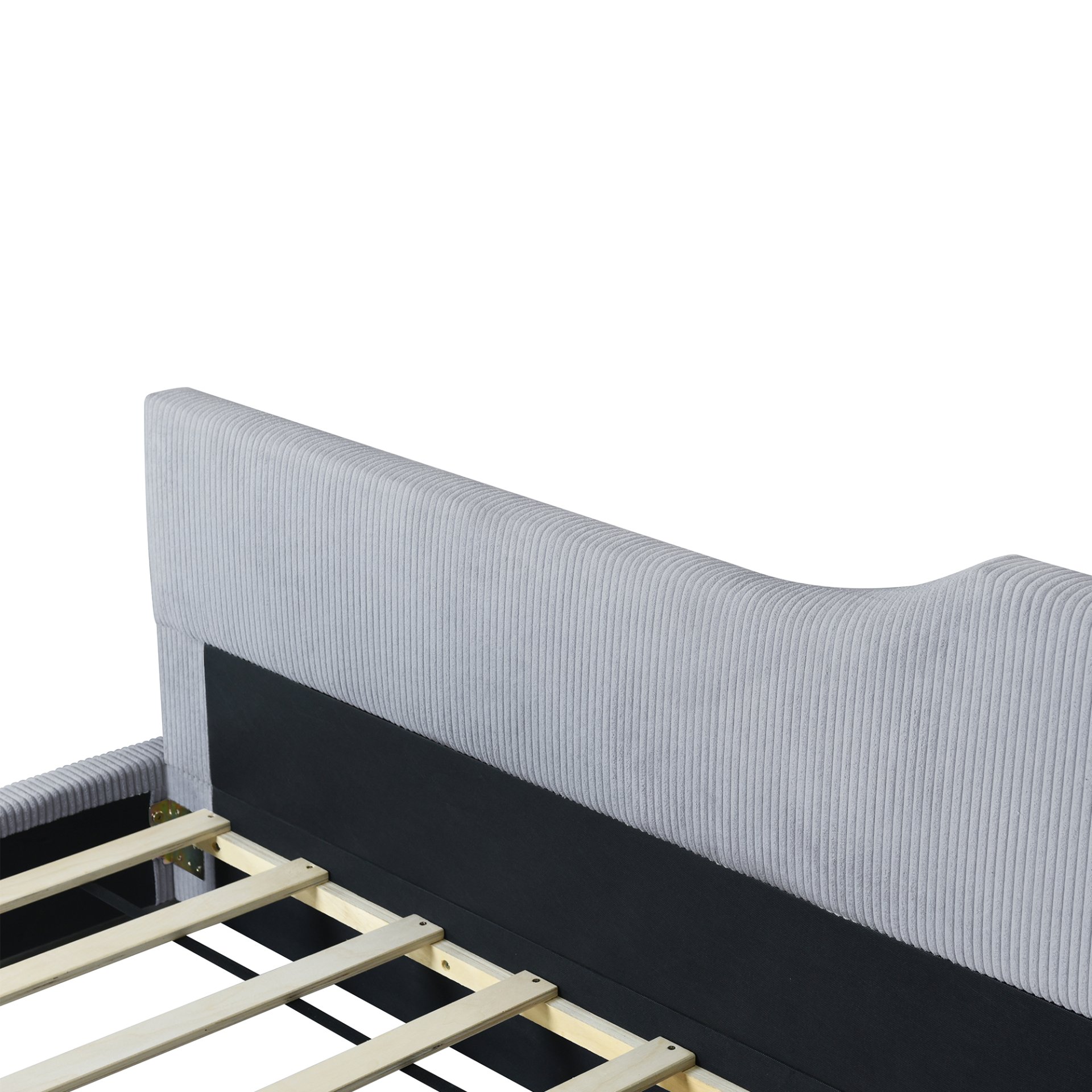 Twin Size L Shaped Upholstered Daybed - Gray - Image 10