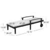 Jason - Chaise Lounge Adjustable Acacia Wood Outdoor Furniture - Black White - Image 3