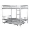 Full Over Full Metal Bunk Bed With Trundle - Silver - Image 6