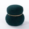 Snowman Stool With Lamb Wool Cushion And Solid Wood Frame - Dark Green - Image 12