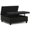 Harrison - Large Square Coffee Table Storage Ottoman - Black - Image 2