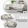 Modern Modular Cloud Sofa Bed, 6 Seat Chenille Sectional Couch Set With Ottoman, Free Combination, Convertible U Shaped Sleeper Sofa - Beige - Image 18