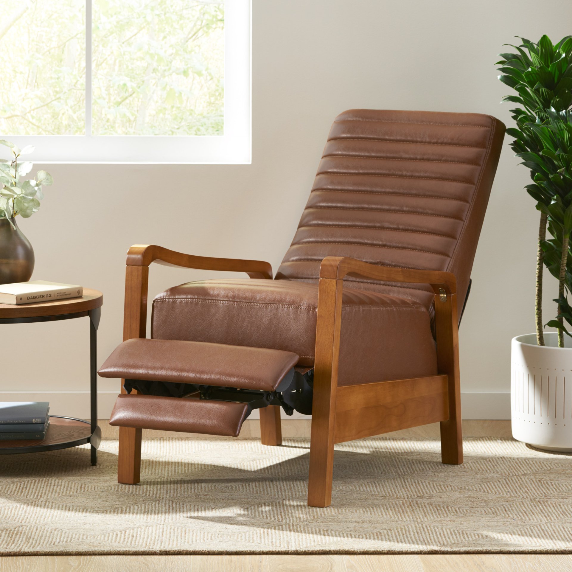 Manual Club Recliner - Light Brown - Image 4
