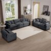 Classic & Modern Oversized 3 Piece Sectional Sofa With Deep Seats - Gray - Image 18