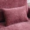 Mid Century Modern Chenille Fabric Loveseat Sofa, 2 Seat Upholstered Couch With Wood Feet - Wine Red - Image 13