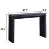 Modern Wood Console Table With Ribbed Legs - Antique Black / Black - Image 3