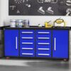 Storage Cabinets With Workbench (10 Drawers & 2 Cabinets) - Blue - Image 2