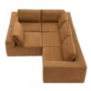Modular Sectional With Wide Seat Free Combination L Shaped Couch Set Cloud Upholstered Minimalist Boneless Sofa - Brown - Image 3