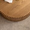 Vintage Fashion Style Cylindrical Nesting Coffee Table Set With Vertical Textured Embossed Design - Natural - Image 12