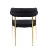 Dining Chairs (Set of 2), Mid-Century Modern Dining Chairs, Kitchen Dining Room Chairs, Round Boucle Backrest Sherpa Dining Chair With Brushed Bronze Metal Legs - Black - Image 4