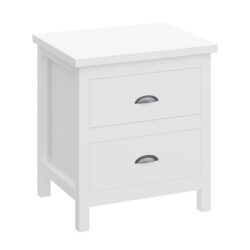 Versatile Solid Wood Night Stand With Drawers For Living Room And Bedroom - White