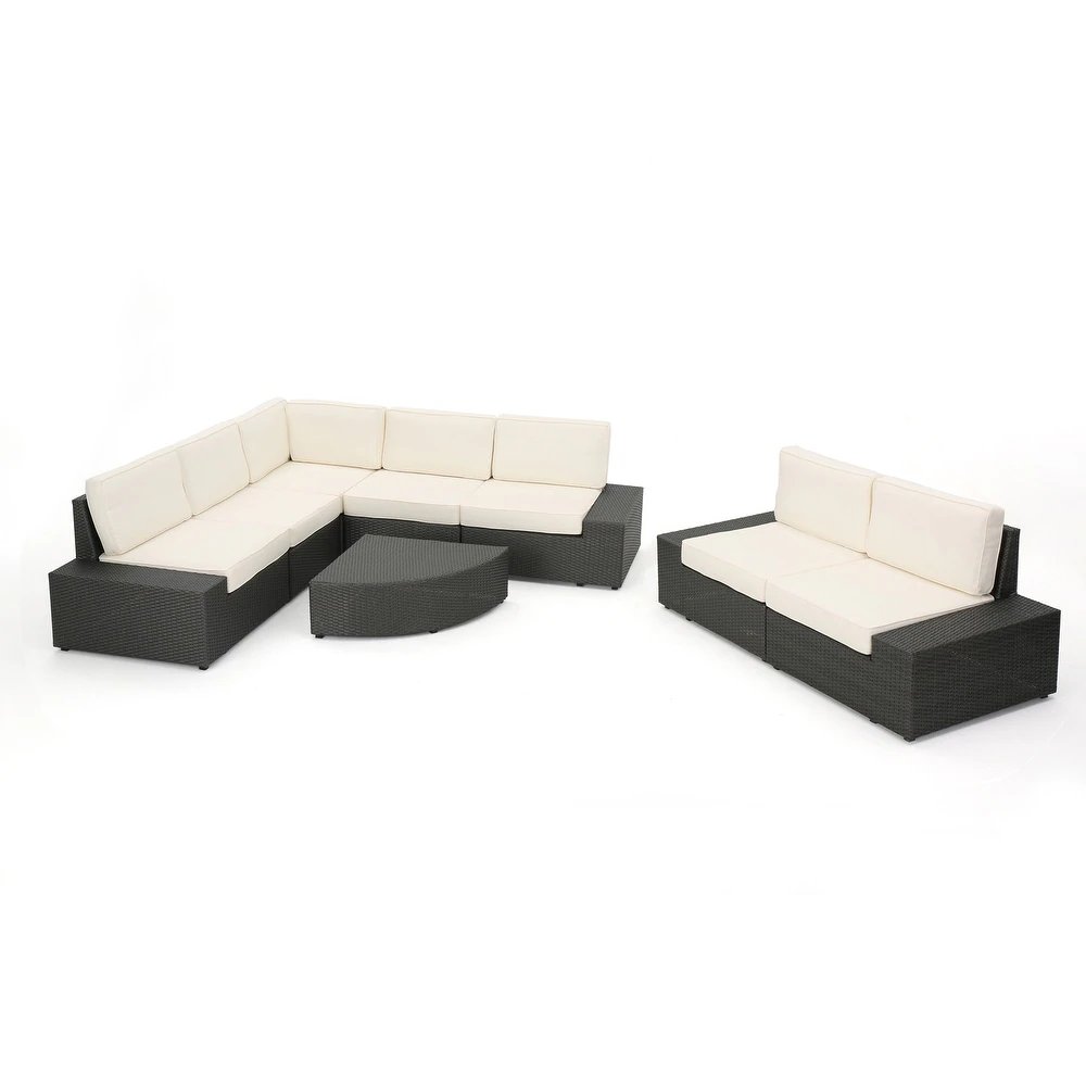Santa Cruz - Outdoor 8 Piece Sectional Set - Dark Brown - Image 5