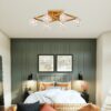 6 Light Crystal Ceiling Light For Dining Room, Modern Ceiling Lamp With Light Fixture For Entryway, Lobby, Kitchen, Bedroom, Living Room, Conference Room, (6*G9 Bulbs Included) - Gold - Image 4