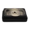 Semi Recessed Bathroom Sink With Vessel Design, Durable Glazed - White / Black - Image 10