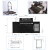 6 Burner 85, 000 Btu Outdoor Kitchen Island Grill With Wine Cooler Refrigerator, Rotisserie Kit, Granite Countertops & Sink - Black - Image 3